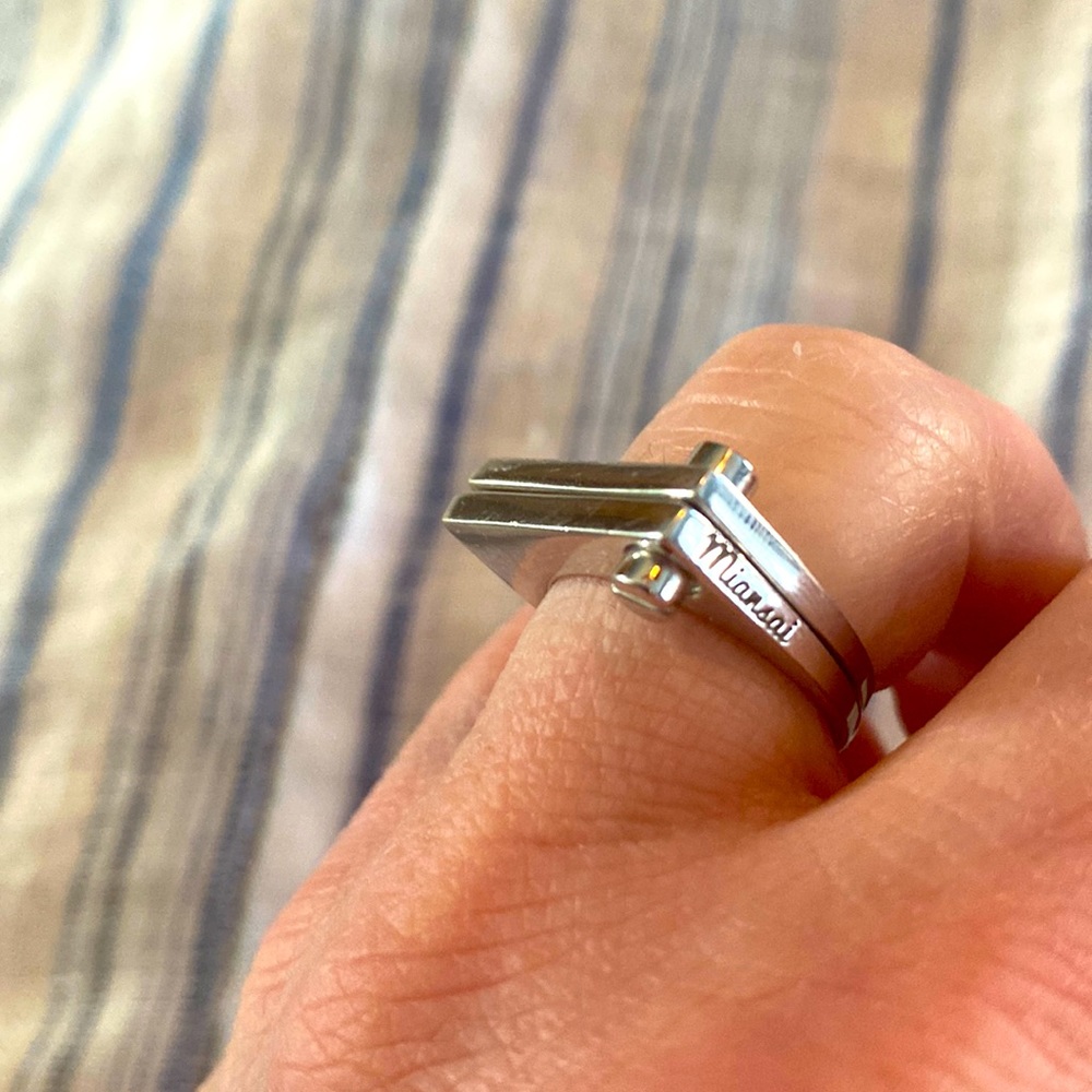 Miansai Silver T-Bar Stackable Ring